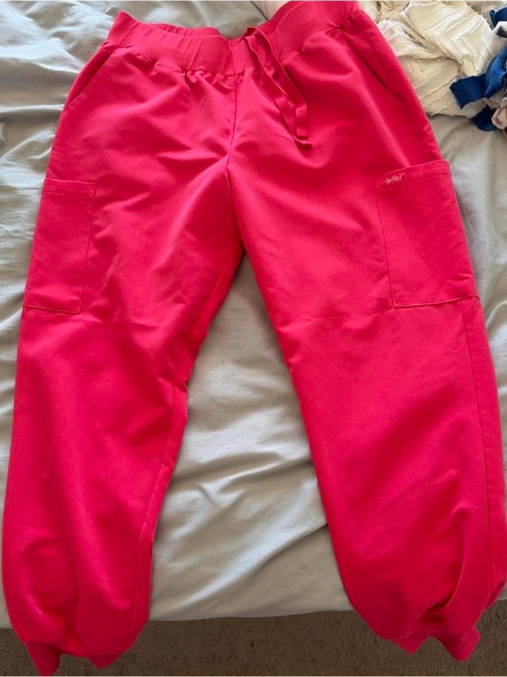 Kids Bright Pink Cargo Jogger Pants